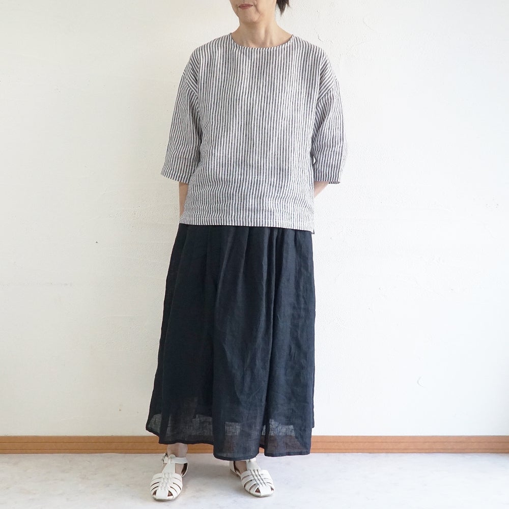 Branch m‘.,ブランチエム,ナチュラル,30代,40代,50代,60代,コットン,ゆったり,綿,ブラウス,プルオーバー,タック,コットンリネン,