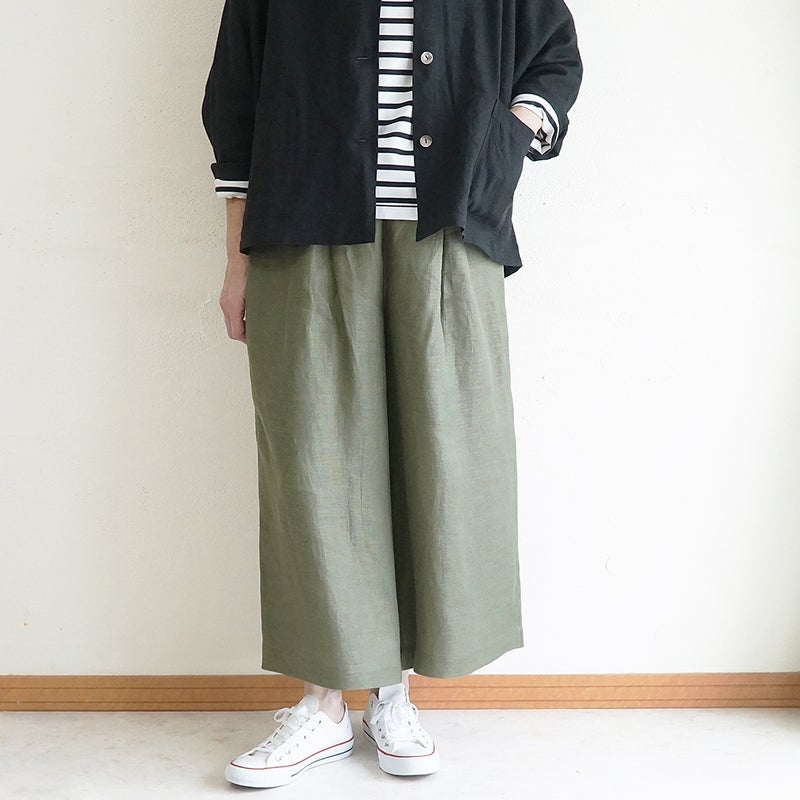 Branch m‘.,ブランチエム,ナチュラル,30代,40代,50代,60代,リネン,麻, ,ゆったり,ワイドパンツ,リネンワイドパンツ,リネンパンツ,パンツ,タックパンツ