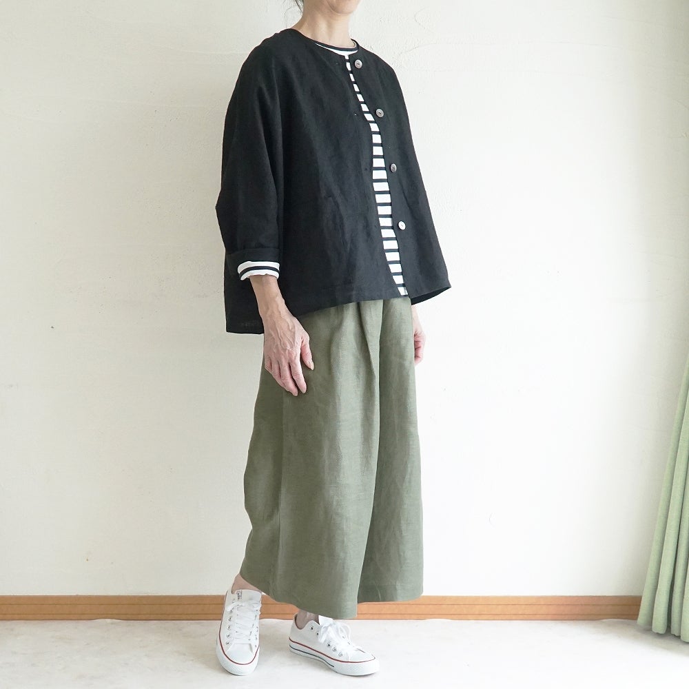 Branch m‘.,ブランチエム,ナチュラル,30代,40代,50代,60代,リネン,麻, ,ゆったり,ワイドパンツ,リネンワイドパンツ,リネンパンツ,パンツ,タックパンツ