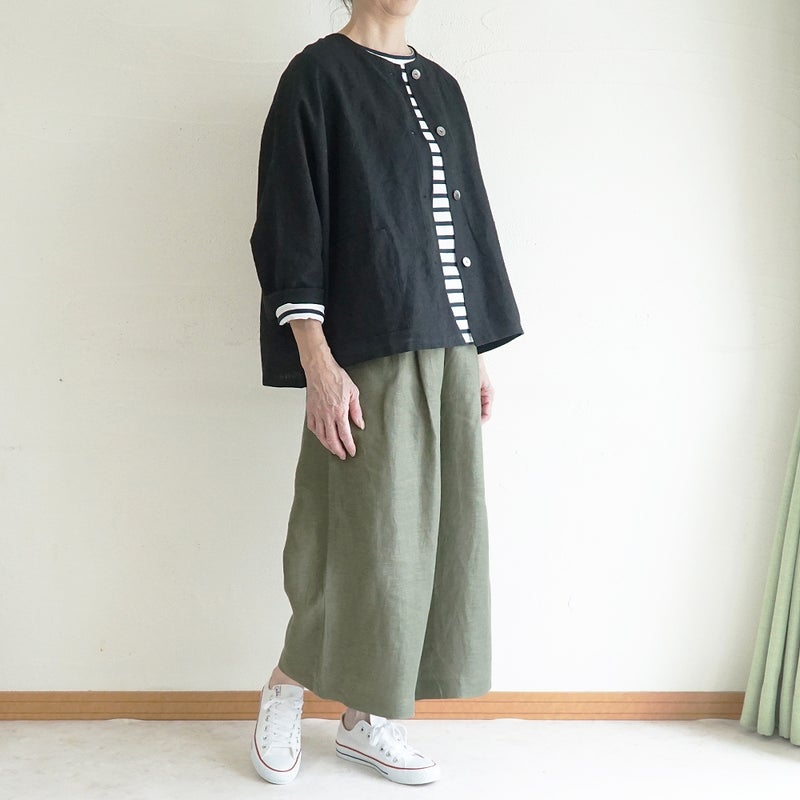 Branch m‘.,ブランチエム,ナチュラル,30代,40代,50代,60代,リネン,麻, ,ゆったり,ワイドパンツ,リネンワイドパンツ,リネンパンツ,パンツ,タックパンツ
