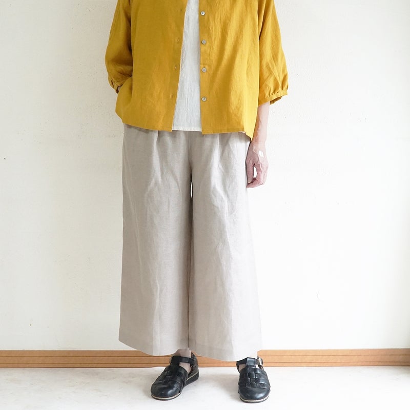 Branch m‘.,ブランチエム,ナチュラル,30代,40代,50代,60代,リネン,麻, ,ゆったり,ワイドパンツ,リネンワイドパンツ,リネンパンツ,パンツ,タックパンツ