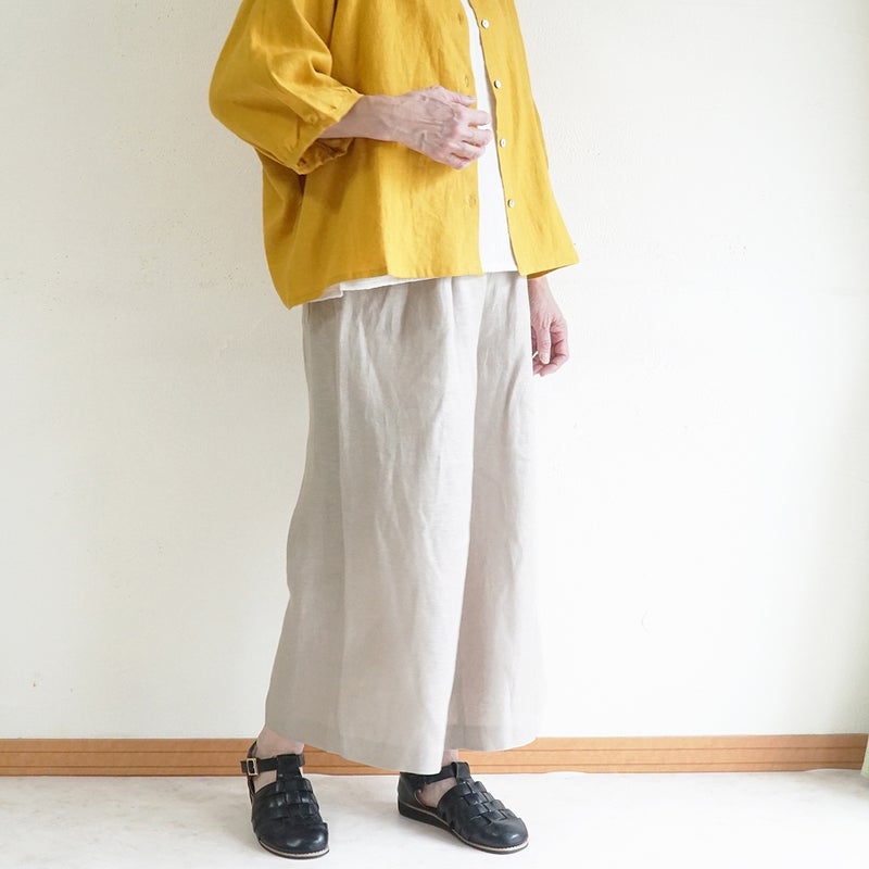 Branch m‘.,ブランチエム,ナチュラル,30代,40代,50代,60代,リネン,麻, ,ゆったり,ワイドパンツ,リネンワイドパンツ,リネンパンツ,パンツ,タックパンツ
