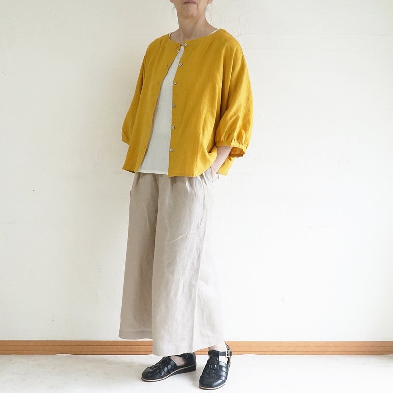 Branch m‘.,ブランチエム,ナチュラル,30代,40代,50代,60代,リネン,麻, ,ゆったり,ワイドパンツ,リネンワイドパンツ,リネンパンツ,パンツ,タックパンツ