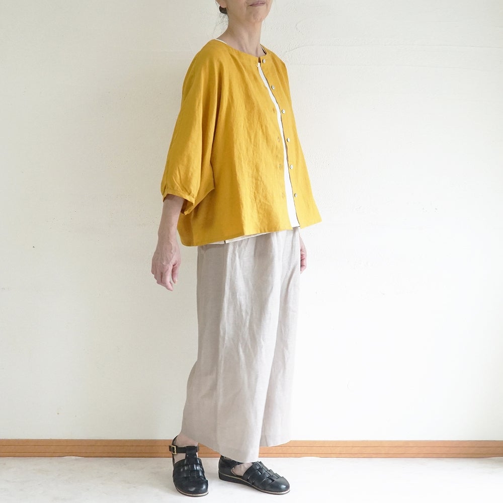 Branch m‘.,ブランチエム,ナチュラル,30代,40代,50代,60代,リネン,麻, ,ゆったり,ワイドパンツ,リネンワイドパンツ,リネンパンツ,パンツ,タックパンツ