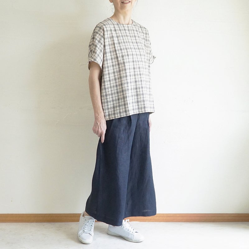 Branch m‘.,ブランチエム,ナチュラル,30代,40代,50代,60代,リネン,麻, ,ゆったり,ワイドパンツ,リネンワイドパンツ,リネンパンツ,パンツ,タックパンツ