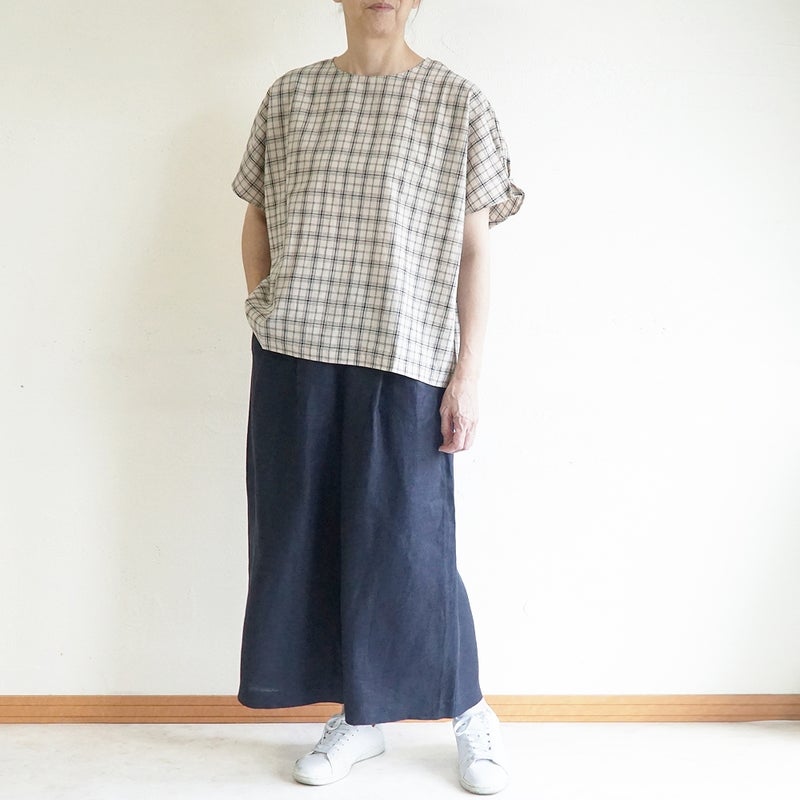 Branch m‘.,ブランチエム,ナチュラル,30代,40代,50代,60代,リネン,麻, ,ゆったり,ワイドパンツ,リネンワイドパンツ,リネンパンツ,パンツ,タックパンツ