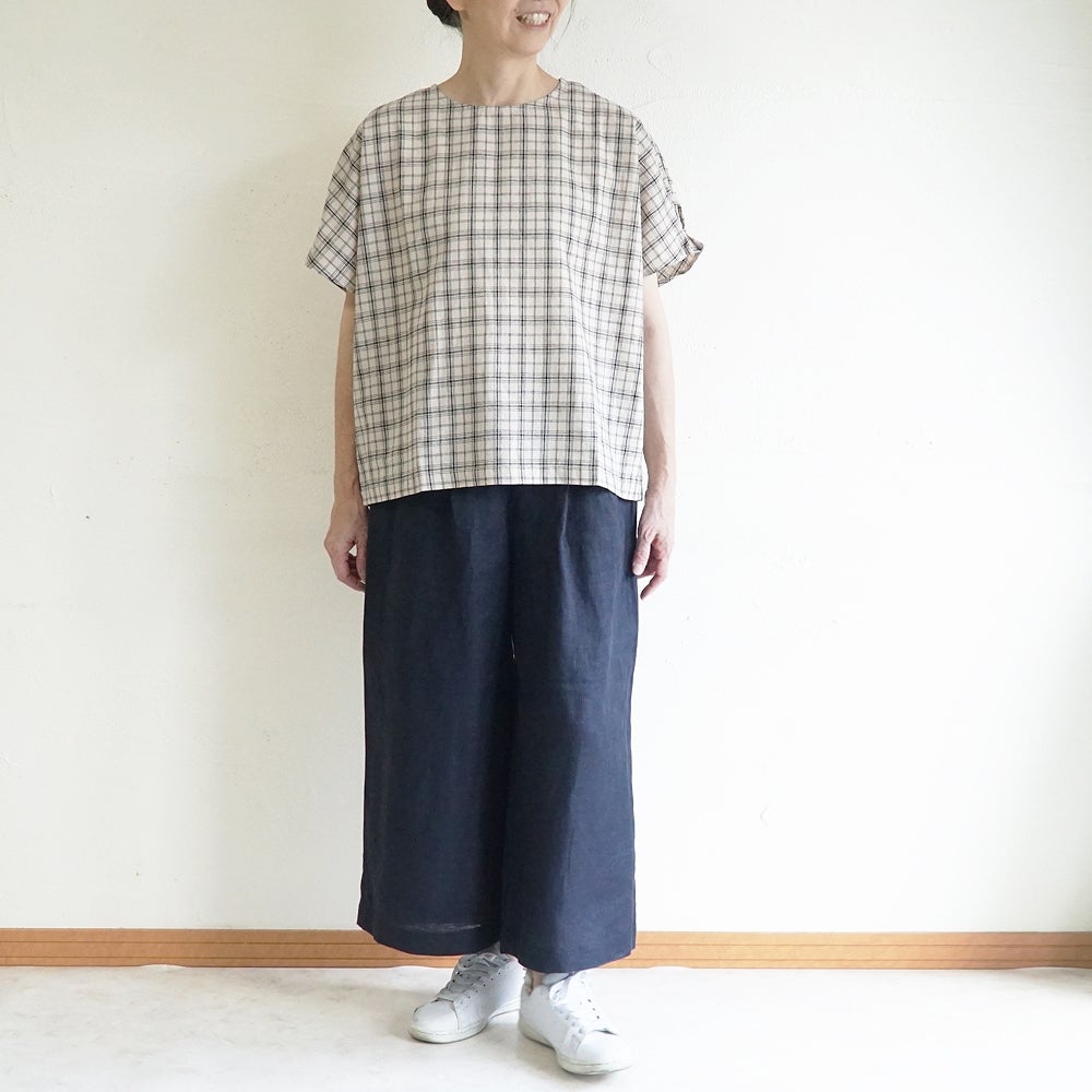 Branch m‘.,ブランチエム,ナチュラル,30代,40代,50代,60代,リネン,麻, ,ゆったり,ワイドパンツ,リネンワイドパンツ,リネンパンツ,パンツ,タックパンツ