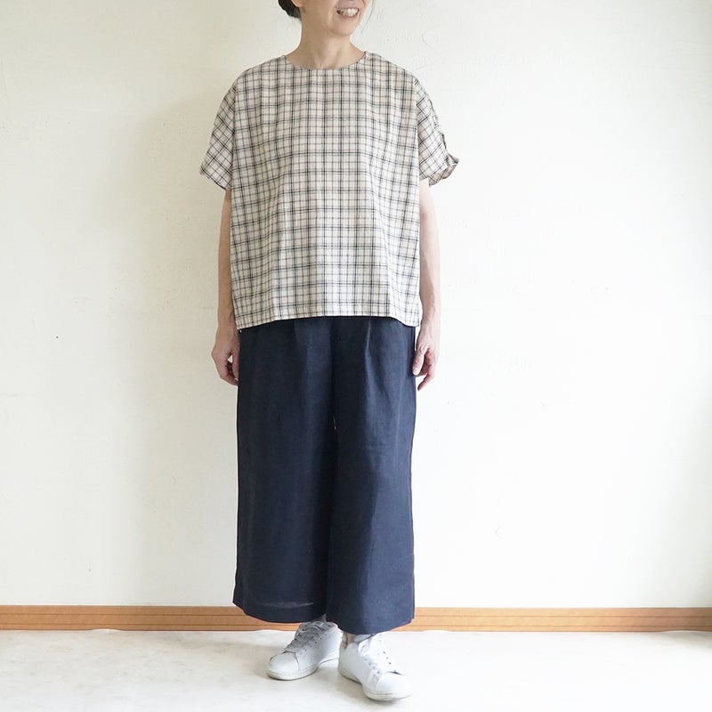 Branch m‘.,ブランチエム,ナチュラル,30代,40代,50代,60代,リネン,麻, ,ゆったり,ワイドパンツ,リネンワイドパンツ,リネンパンツ,パンツ,タックパンツ