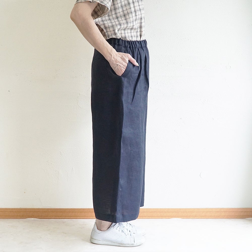 Branch m‘.,ブランチエム,ナチュラル,30代,40代,50代,60代,リネン,麻, ,ゆったり,ワイドパンツ,リネンワイドパンツ,リネンパンツ,パンツ,タックパンツ