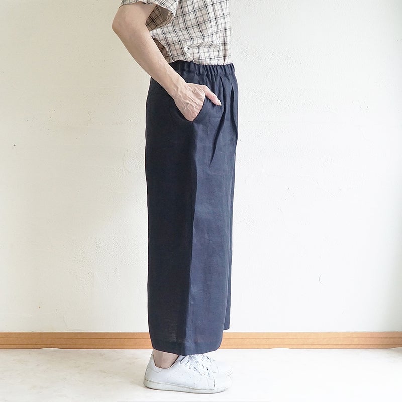 Branch m‘.,ブランチエム,ナチュラル,30代,40代,50代,60代,リネン,麻, ,ゆったり,ワイドパンツ,リネンワイドパンツ,リネンパンツ,パンツ,タックパンツ