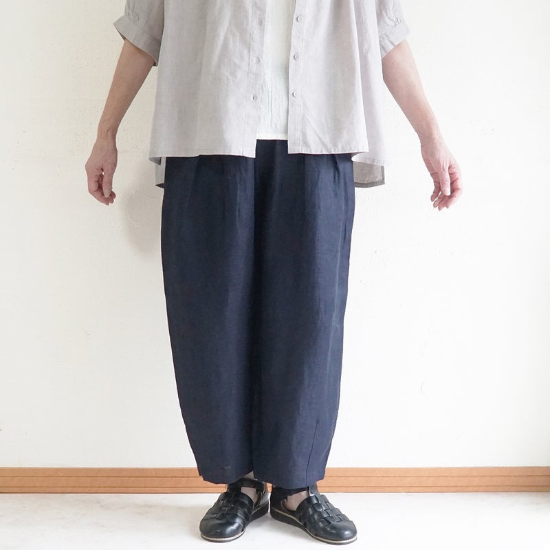 Branch m‘.,ブランチエム,ナチュラル,30代,40代,50代,60代,リネン,麻, ,ゆったり,ワイドパンツ,リネンワイドパンツ,リネンパンツ,パンツ,タックパンツ,フィグパンツ,コクーンパンツ