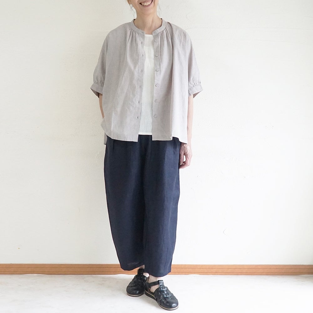 Branch m‘.,ブランチエム,ナチュラル,30代,40代,50代,60代,リネン,麻, ,ゆったり,ワイドパンツ,リネンワイドパンツ,リネンパンツ,パンツ,タックパンツ,フィグパンツ,コクーンパンツ