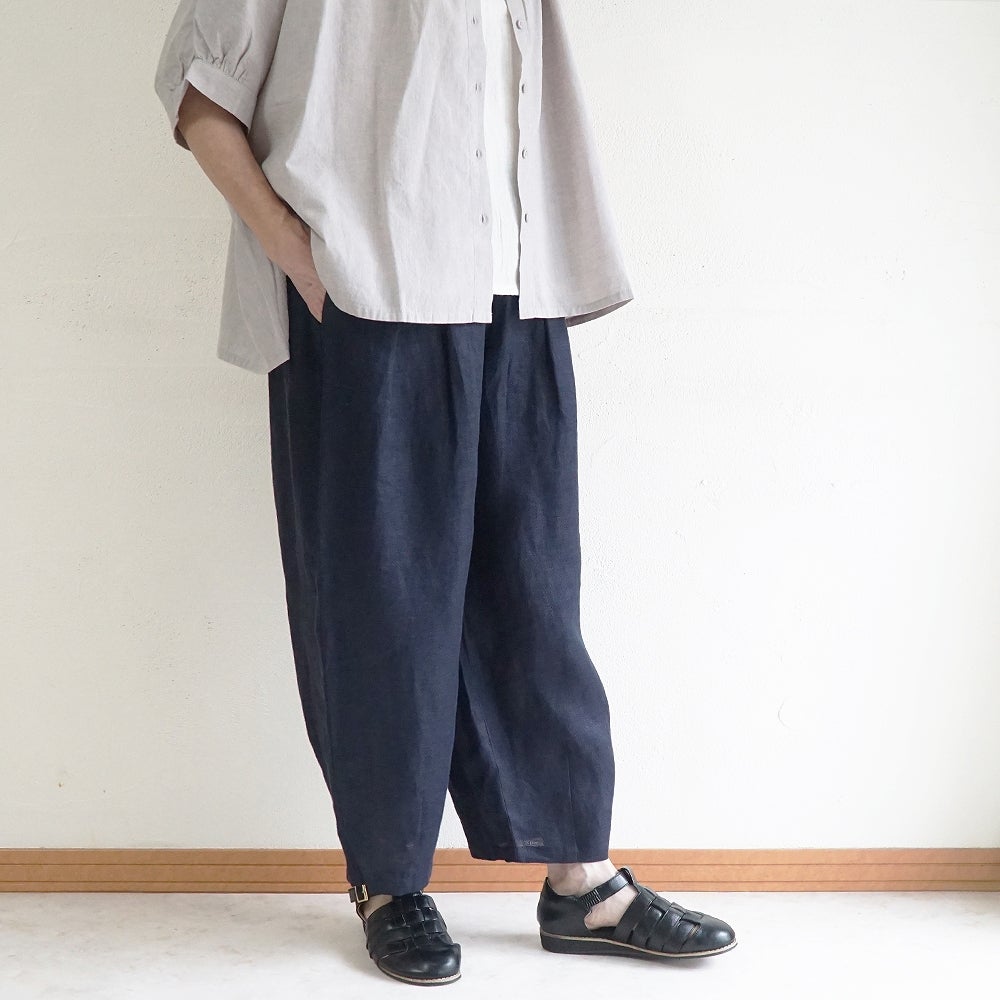 Branch m‘.,ブランチエム,ナチュラル,30代,40代,50代,60代,リネン,麻, ,ゆったり,ワイドパンツ,リネンワイドパンツ,リネンパンツ,パンツ,タックパンツ,フィグパンツ,コクーンパンツ