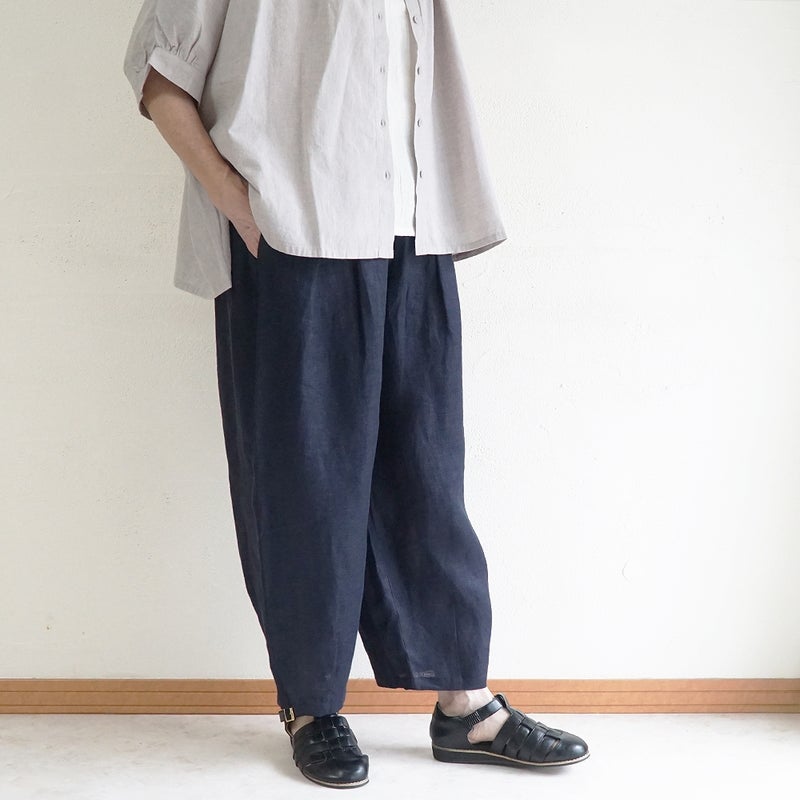 Branch m‘.,ブランチエム,ナチュラル,30代,40代,50代,60代,リネン,麻, ,ゆったり,ワイドパンツ,リネンワイドパンツ,リネンパンツ,パンツ,タックパンツ,フィグパンツ,コクーンパンツ