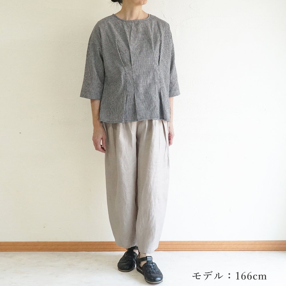 Branch m‘.,ブランチエム,ナチュラル,30代,40代,50代,60代,リネン,麻, ,ゆったり,ワイドパンツ,リネンワイドパンツ,リネンパンツ,パンツ,タックパンツ,フィグパンツ,コクーンパンツ