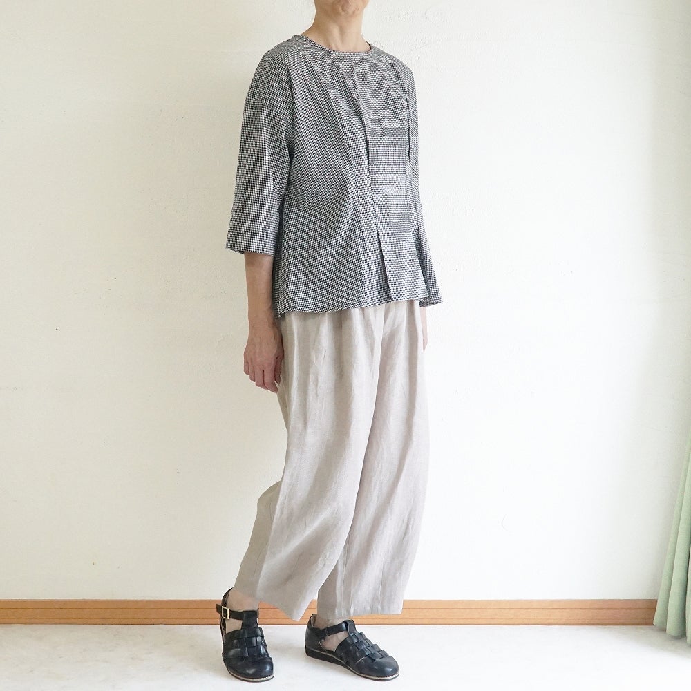 Branch m‘.,ブランチエム,ナチュラル,30代,40代,50代,60代,リネン,麻, ,ゆったり,ワイドパンツ,リネンワイドパンツ,リネンパンツ,パンツ,タックパンツ,フィグパンツ,コクーンパンツ