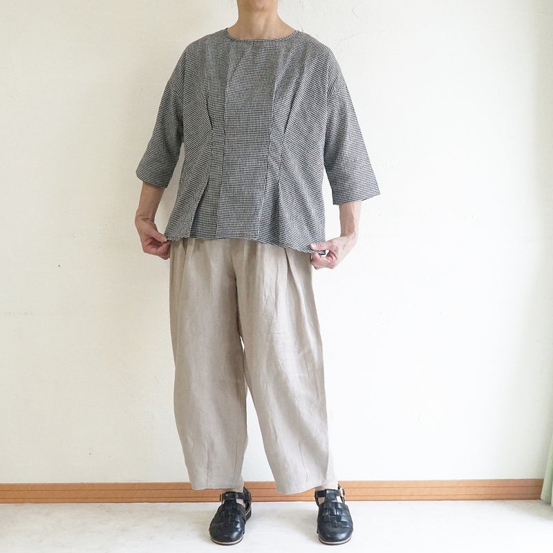 Branch m‘.,ブランチエム,ナチュラル,30代,40代,50代,60代,リネン,麻, ,ゆったり,ワイドパンツ,リネンワイドパンツ,リネンパンツ,パンツ,タックパンツ,フィグパンツ,コクーンパンツ