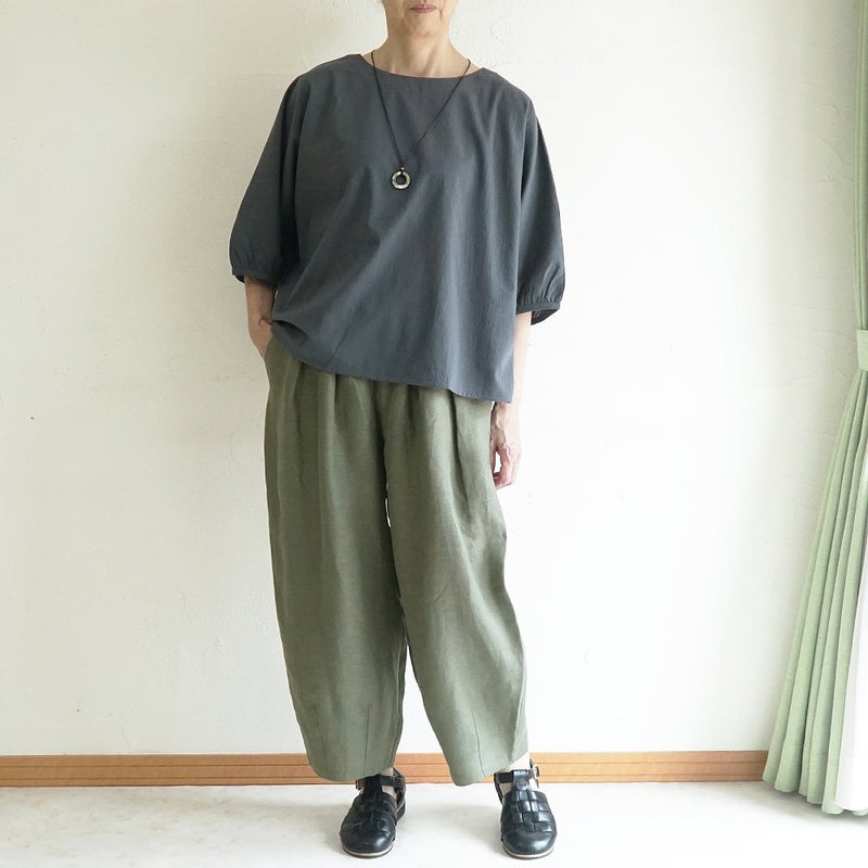 Branch m‘.,ブランチエム,ナチュラル,30代,40代,50代,60代,リネン,麻, ,ゆったり,ワイドパンツ,リネンワイドパンツ,リネンパンツ,パンツ,タックパンツ,フィグパンツ,コクーンパンツ