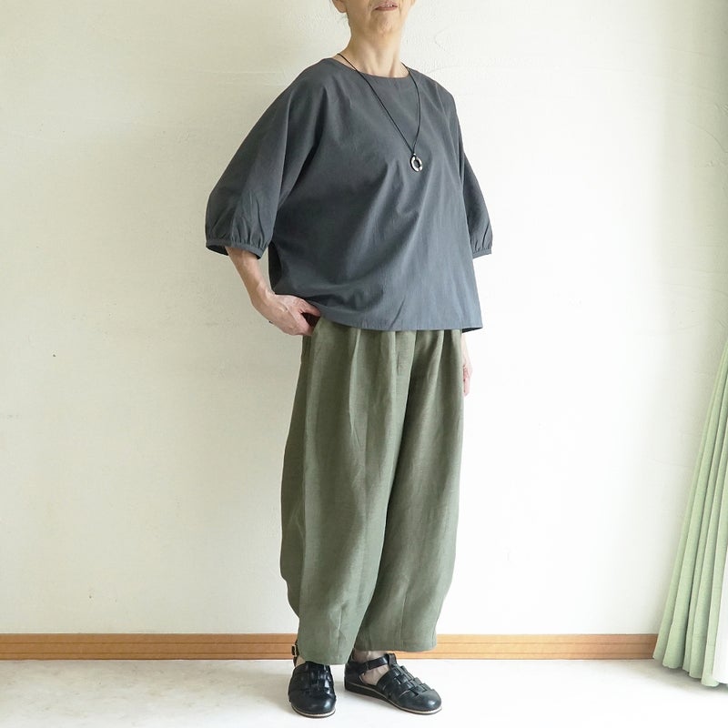 Branch m‘.,ブランチエム,ナチュラル,30代,40代,50代,60代,リネン,麻, ,ゆったり,ワイドパンツ,リネンワイドパンツ,リネンパンツ,パンツ,タックパンツ,フィグパンツ,コクーンパンツ