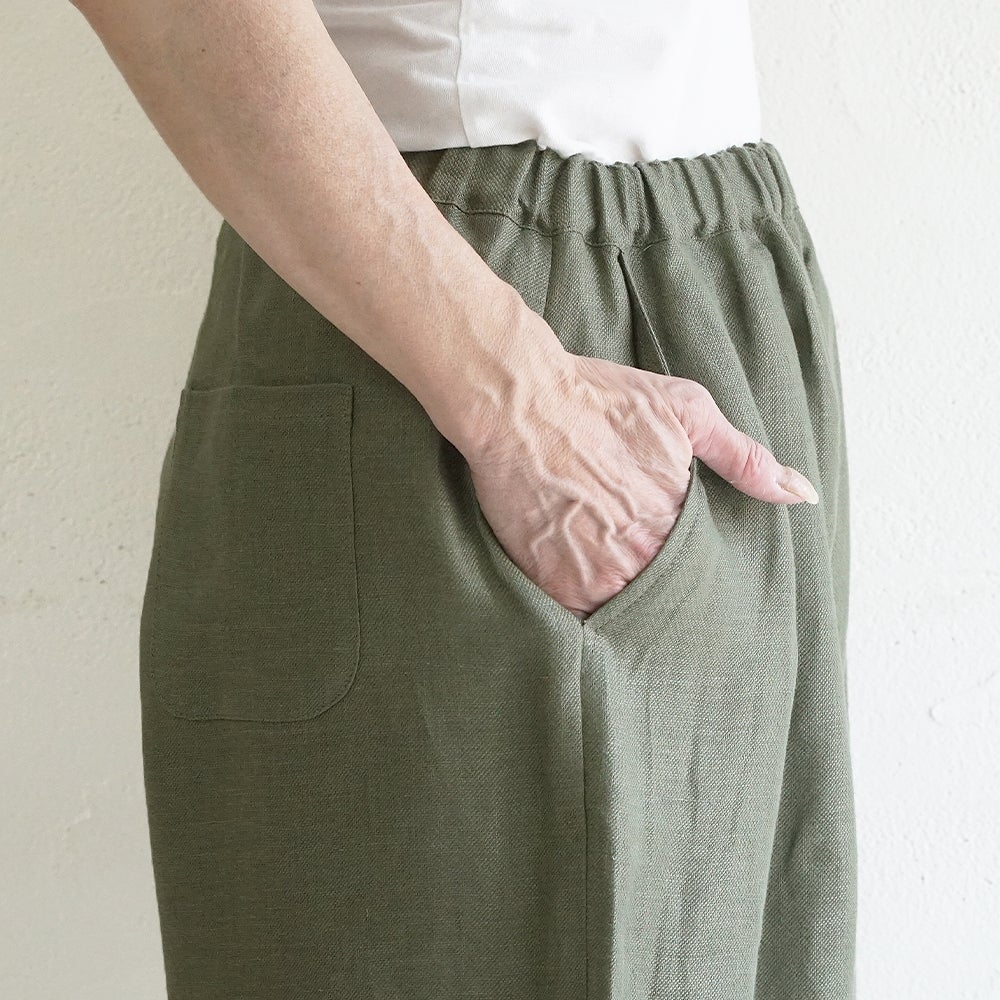 Branch m‘.,ブランチエム,ナチュラル,30代,40代,50代,60代,リネン,麻, ,ゆったり,ワイドパンツ,リネンワイドパンツ,リネンパンツ,パンツ,タックパンツ,フィグパンツ,コクーンパンツ