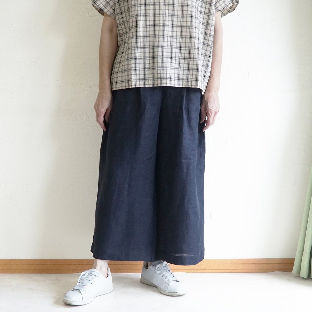 Branch m‘.,ブランチエム,ナチュラル,30代,40代,50代,60代,コーデセット,コーディネートセット,セット売り,ゆったり,リネン,プルオーバー,ブラウス,Tシャツ,プルオーバーブラウス,チェックブラウス,パンツ,リネン,リネンパンツ,ワイドパンツ,タックパンツ