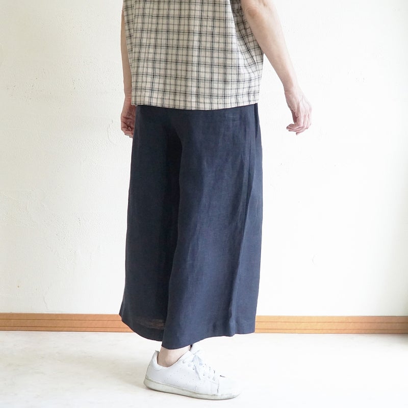 Branch m‘.,ブランチエム,ナチュラル,30代,40代,50代,60代,コーデセット,コーディネートセット,セット売り,ゆったり,リネン,プルオーバー,ブラウス,Tシャツ,プルオーバーブラウス,チェックブラウス,パンツ,リネン,リネンパンツ,ワイドパンツ,タックパンツ