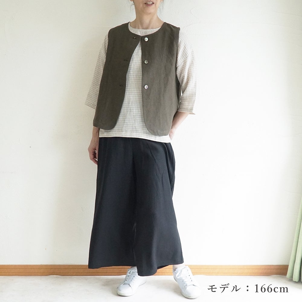 Branch m‘.,ブランチエム,ナチュラル,30代,40代,50代,60代,リネン,ゆったり,ベスト,リネンベスト,2wayベスト,2way,フォーマル,オケージョン,セットアップ,