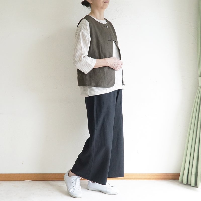 Branch m‘.,ブランチエム,ナチュラル,30代,40代,50代,60代,リネン,ゆったり,ベスト,リネンベスト,2wayベスト,2way,フォーマル,オケージョン,セットアップ,