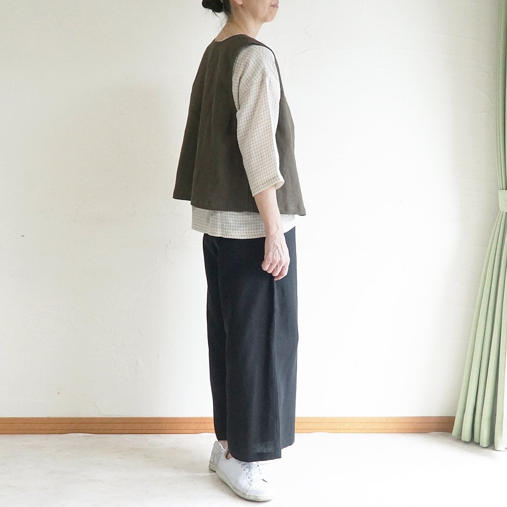 Branch m‘.,ブランチエム,ナチュラル,30代,40代,50代,60代,リネン,ゆったり,ベスト,リネンベスト,2wayベスト,2way,フォーマル,オケージョン,セットアップ,