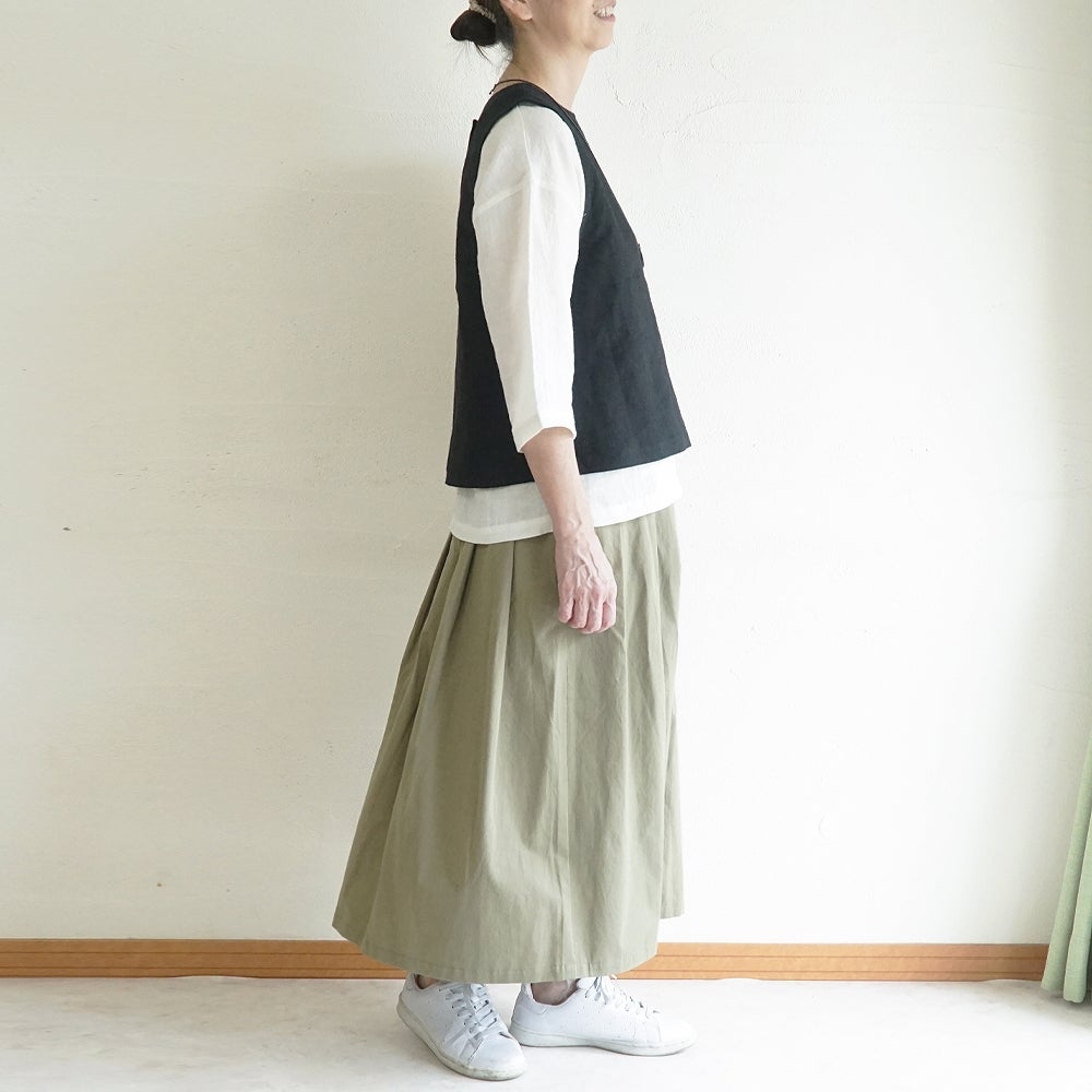 Branch m‘.,ブランチエム,ナチュラル,30代,40代,50代,60代,リネン,ゆったり,ベスト,リネンベスト,2wayベスト,2way,フォーマル,オケージョン,セットアップ,