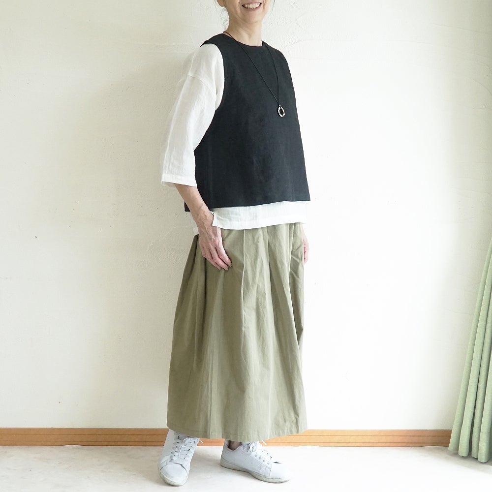 Branch m‘.,ブランチエム,ナチュラル,30代,40代,50代,60代,リネン,ゆったり,ベスト,リネンベスト,2wayベスト,2way,フォーマル,オケージョン,セットアップ,
