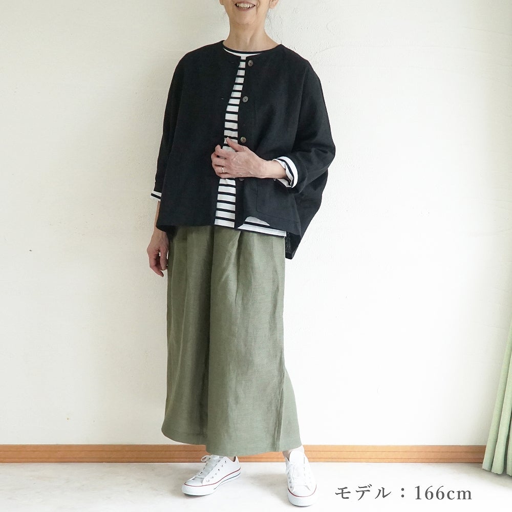 Branch m‘.,ブランチエム,ナチュラル,30代,40代,50代,60代,リネン,ゆったり,ジャケット,リネンジャケット,クルーネックジャケット,ノーカラージャケット,フォーマル,オケージョン,セットアップ,ドルマンスリーブ,ドルマンジャケット,