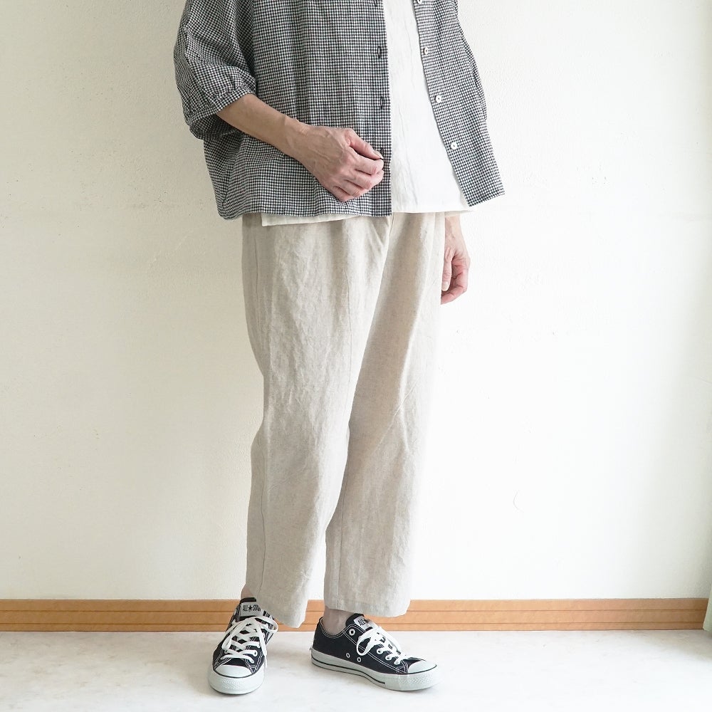 Branch m‘.,ブランチエム,ナチュラル,30代,40代,50代,60代,リネン,ゆったり,麻,pants,パンツ,テーパード,テーパードパンツ,リネンパンツ,フォーマル,オケージョン,セットアップ,
