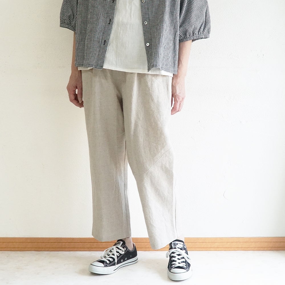 Branch m‘.,ブランチエム,ナチュラル,30代,40代,50代,60代,リネン,ゆったり,麻,pants,パンツ,テーパード,テーパードパンツ,リネンパンツ,フォーマル,オケージョン,セットアップ,