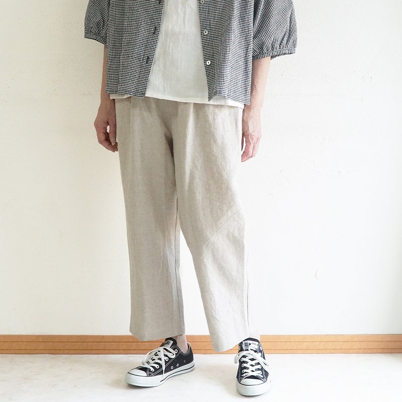 Branch m‘.,ブランチエム,ナチュラル,30代,40代,50代,60代,リネン,ゆったり,麻,pants,パンツ,テーパード,テーパードパンツ,リネンパンツ,フォーマル,オケージョン,セットアップ,