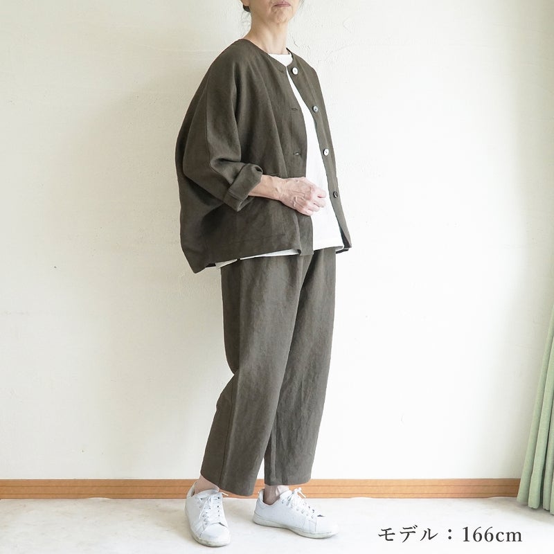 Branch m‘.,ブランチエム,ナチュラル,30代,40代,50代,60代,リネン,ゆったり,麻,pants,パンツ,テーパード,テーパードパンツ,リネンパンツ,フォーマル,オケージョン,セットアップ,