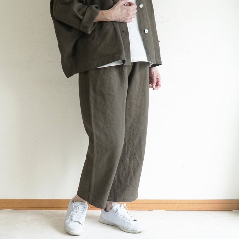 Branch m‘.,ブランチエム,ナチュラル,30代,40代,50代,60代,リネン,ゆったり,麻,pants,パンツ,テーパード,テーパードパンツ,リネンパンツ,フォーマル,オケージョン,セットアップ,