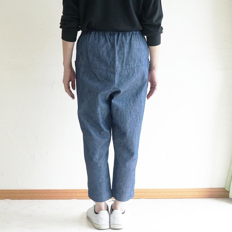 Branch m‘.,ブランチエム,ナチュラル,30代,40代,50代,60代,コットン,綿,ゆったり,パンツ,デニム,デニムパンツ,テーパードパンツ,デニムテーパードパンツ,サイドポケット,サイドポケットパンツ