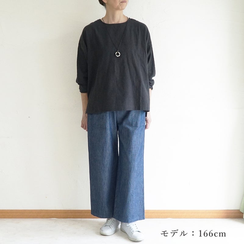 Branch m‘.,ブランチエム,ナチュラル,30代,40代,50代,60代,コットン,綿,ゆったり,パンツ,デニム,デニムパンツ,ベイカーパンツ,ストレートパンツ,デニムストレートパンツ,ワイドパンツ,デニムワイドパンツ
