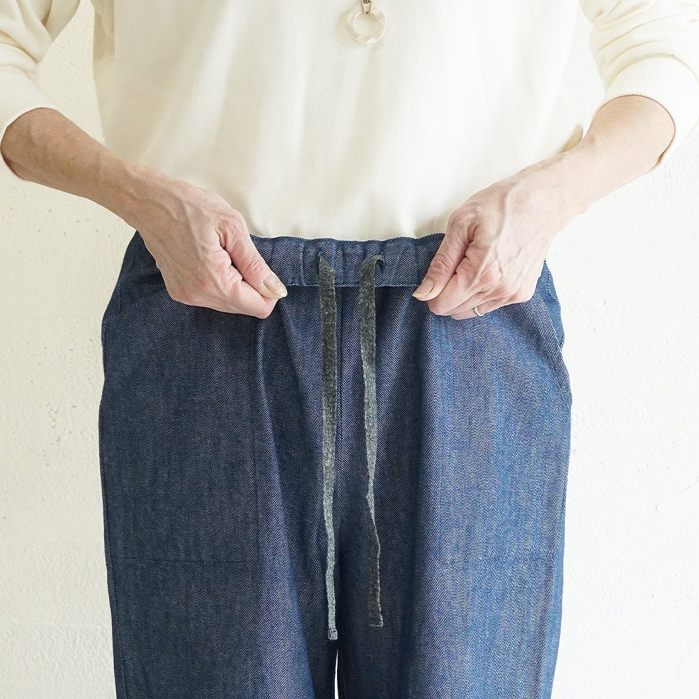 Branch m‘.,ブランチエム,ナチュラル,30代,40代,50代,60代,コットン,綿,ゆったり,パンツ,デニム,デニムパンツ,ベイカーパンツ,ストレートパンツ,デニムストレートパンツ,ワイドパンツ,デニムワイドパンツ