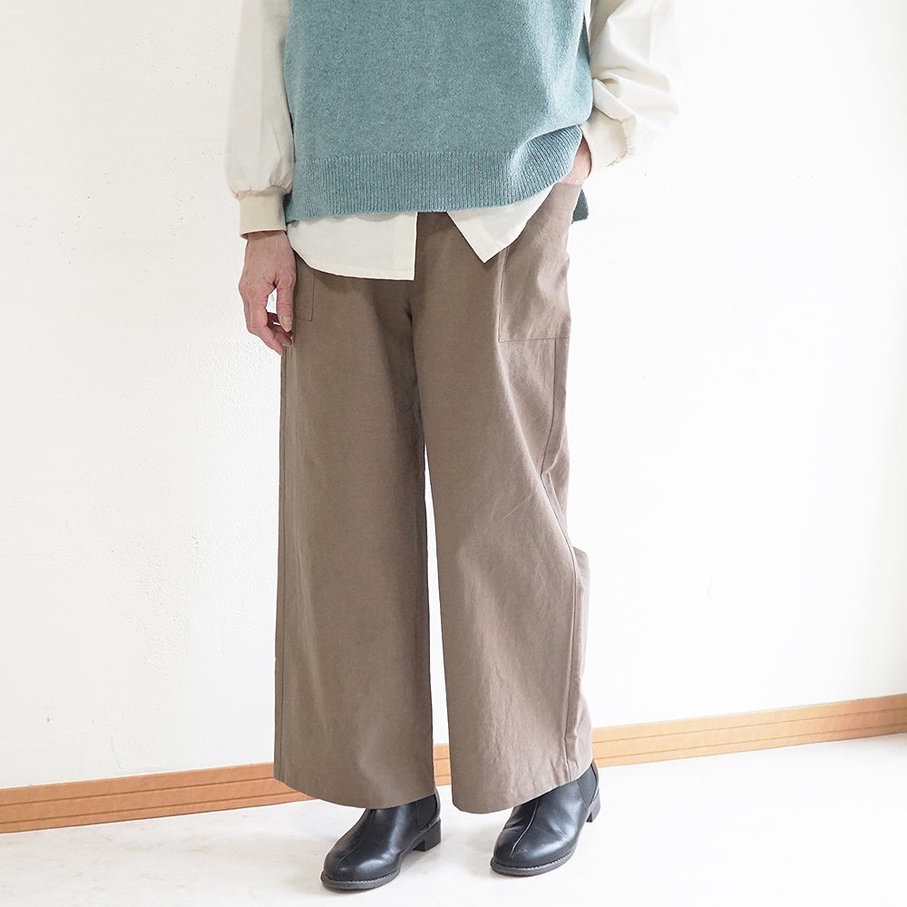 Branch m‘.,ブランチエム,ナチュラル,30代,40代,50代,60代,リネン,ゆったり,麻,コットン,綿,コットンリネン,pants,パンツ,ワイドパンツ,ストレートパンツ,サイドポケットパンツ,サイドポケット,