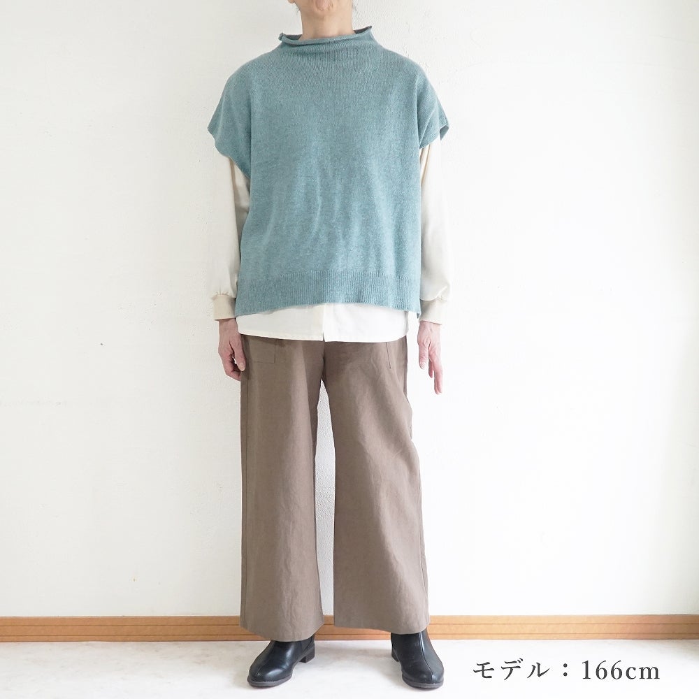 Branch m‘.,ブランチエム,ナチュラル,30代,40代,50代,60代,リネン,ゆったり,麻,コットン,綿,コットンリネン,pants,パンツ,ワイドパンツ,ストレートパンツ,サイドポケットパンツ,サイドポケット,