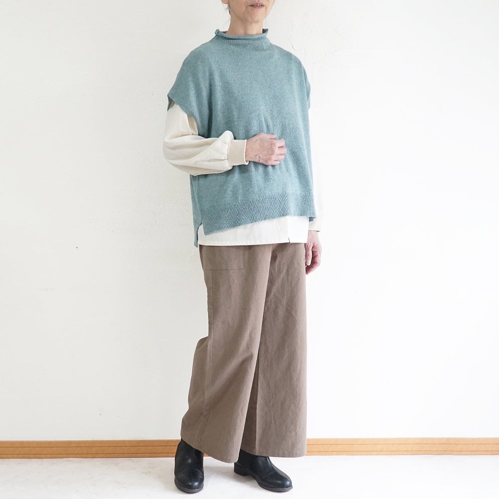 Branch m‘.,ブランチエム,ナチュラル,30代,40代,50代,60代,リネン,ゆったり,麻,コットン,綿,コットンリネン,pants,パンツ,ワイドパンツ,ストレートパンツ,サイドポケットパンツ,サイドポケット,