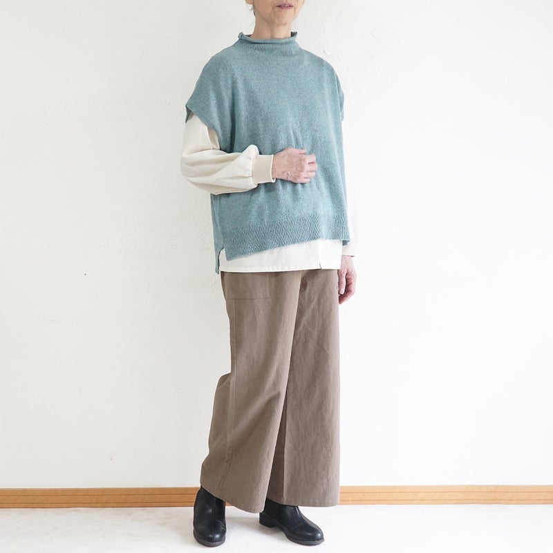 Branch m‘.,ブランチエム,ナチュラル,30代,40代,50代,60代,リネン,ゆったり,麻,コットン,綿,コットンリネン,pants,パンツ,ワイドパンツ,ストレートパンツ,サイドポケットパンツ,サイドポケット,