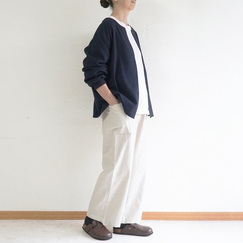 Branch m‘.,ブランチエム,ナチュラル,30代,40代,50代,60代,リネン,ゆったり,麻,コットン,綿,コットンリネン,pants,パンツ,ワイドパンツ,ストレートパンツ,サイドポケットパンツ,サイドポケット,