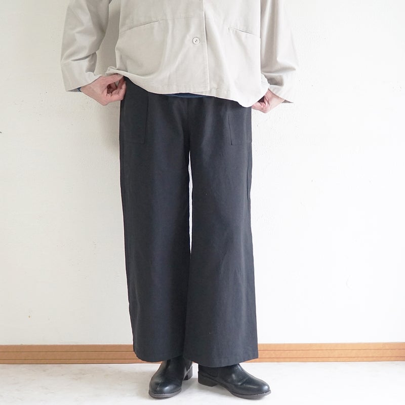 Branch m‘.,ブランチエム,ナチュラル,30代,40代,50代,60代,リネン,ゆったり,麻,コットン,綿,コットンリネン,pants,パンツ,ワイドパンツ,ストレートパンツ,サイドポケットパンツ,サイドポケット,