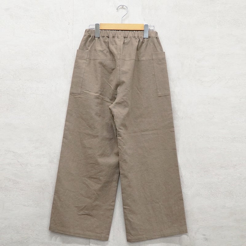Branch m‘.,ブランチエム,ナチュラル,30代,40代,50代,60代,リネン,ゆったり,麻,コットン,綿,コットンリネン,pants,パンツ,ワイドパンツ,ストレートパンツ,サイドポケットパンツ,サイドポケット,