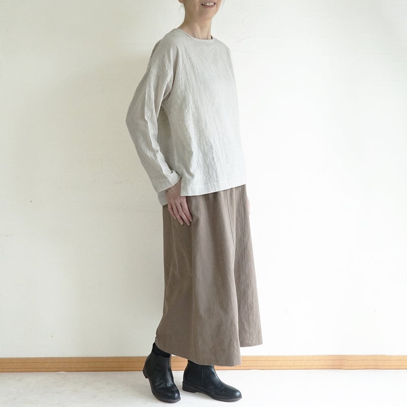Branch m‘.,ブランチエム,ナチュラル,30代,40代,50代,60代,リネン,ゆったり,麻,スカート,リネンスカート,ナロースカート,麻,コットン,綿,コットンリネン