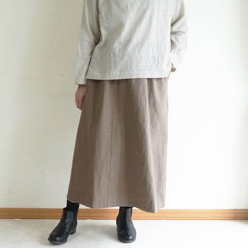 Branch m‘.,ブランチエム,ナチュラル,30代,40代,50代,60代,リネン,ゆったり,麻,スカート,リネンスカート,ナロースカート,麻,コットン,綿,コットンリネン