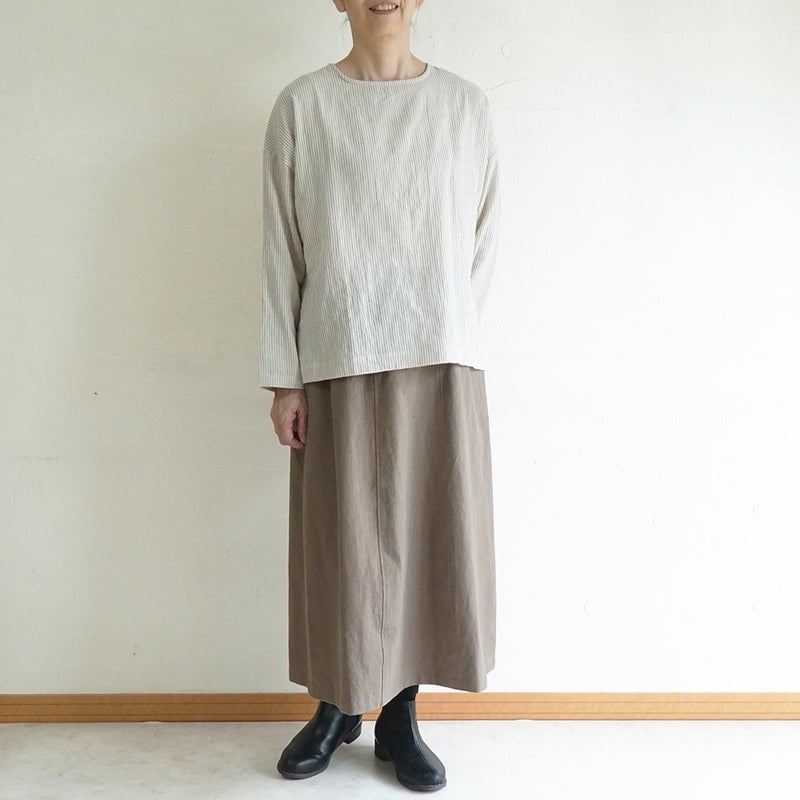 Branch m‘.,ブランチエム,ナチュラル,30代,40代,50代,60代,リネン,ゆったり,麻,スカート,リネンスカート,ナロースカート,麻,コットン,綿,コットンリネン